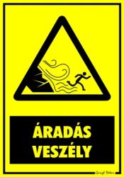  Áradás Veszély figyelmeztető tábla matrica