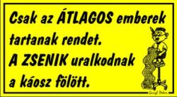  Csak az átlagos emberek tartanak rendet humoros vicces tábla matrica