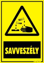  Savveszély figyelmeztető tábla matrica