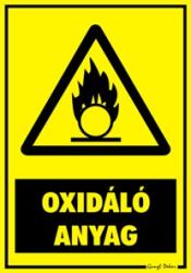  Oxidáló anyag figyelmeztető tábla matrica