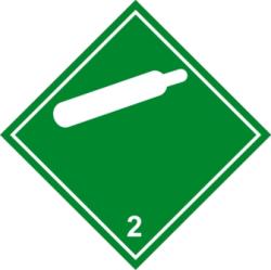  ADR 2.2 bárca Nem gyúlékony, nem mérgező gázok ( zöld alapon fehér )