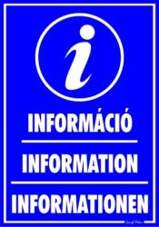Információ Information Informationen többnyelvű tábla matrica