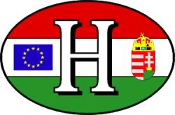 Zászlós H betűs címeres ovális matrica