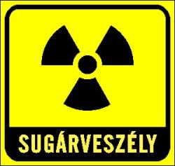  Sugárveszély piktogrammal tábla matrica