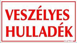  Veszélyes hulladék tábla matrica