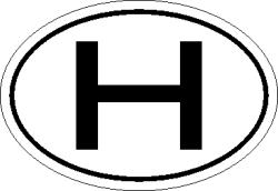  H betűs ovális matrica Belülről felragasztható matrica