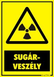  Sugárveszély figyelmeztető tábla matrica