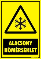  Alacsony hőmérséklet figyelmeztető tábla matrica