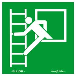 Vészhelyzeti ablak menekülési létrával fluor utánvilágító tábla matrica