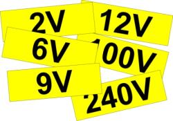  Voltnagyság jelölő sárga kismatricák