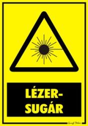  Lézersugár figyelmeztető tábla matrica