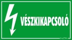  Vészkikapcsoló villámjellel tábla matrica