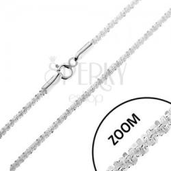 Ekszer Eshop 925 ezüst nyaklánc - sűrűn összekapcsolt szemek spirál alakban, szélesség 2 mm, hossz 460 mm