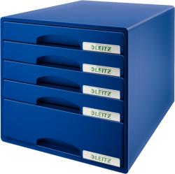 LEITZ Suport documente cu 5 sertare albastru, LEITZ Plus Dulap arhivare
