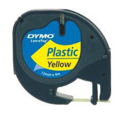 DYMO Banda etichetare 12mm x 4m din plastic galbena, DYMO LetraTag