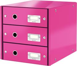 LEITZ Suport documente cu 3 sertare roz, LEITZ Click & Store