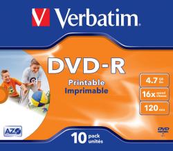 Verbatim DVD-R 4.7Gb 16x jewelcase, VERBATIM Wide Printable