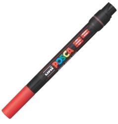 uni Marker pentru desen tip pensula rosu, UNI Posca Brush PCF-350