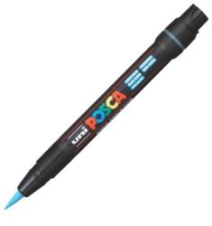 uni Marker pentru desen tip pensula bleu, UNI Posca Brush PCF-350