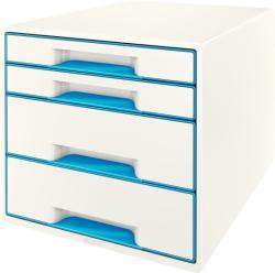 LEITZ Suport documente cu 4 sertare alb/albastru, LEITZ WoW Dulap arhivare