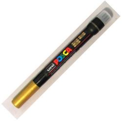 uni Marker pentru desen tip pensula auriu, UNI Posca Brush PCF-350