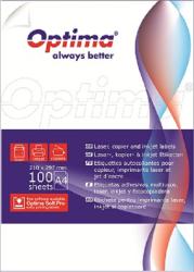 OPTIMA Etichete adezive 2/A4 199.6x144.5mm 100 coli/top, OPTIMA