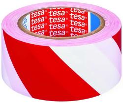 tesa Banda adeziva pentru marcare 50mm x 33m rosu/alb, TESA