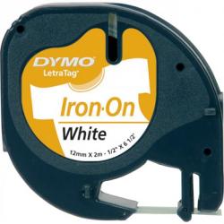 DYMO Banda etichetare 12mm x 2m din nylon alba, DYMO LetraTag Iron-On