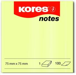 KORES Notes adeziv 75x75mm galben pal 100 file, KORES
