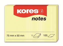KORES Notes adeziv 50x75mm galben pal 100 file, KORES