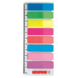 KORES Index adeziv plastic 12x45mm 25 file x 8 culori + rigla, KORES