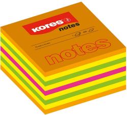 KORES Notes adeziv 75x75mm neon mixt 450 file, KORES