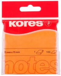 KORES Notes adeziv 75x75mm portocaliu neon 100 file, KORES