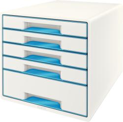 LEITZ Suport documente cu 5 sertare alb/albastru, LEITZ WoW Dulap arhivare