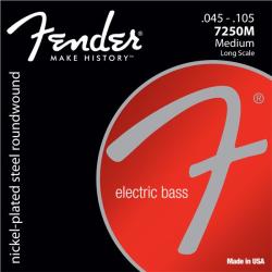 Fender 7250M Nickel Plated Steel, Medium, Long Scaler, 045-105