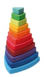 Grimm’s Spiel und Holz Design Turn de stivuit cu triunghiuri pentru bebelusi (11030)
