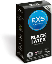 EXS Condoms Black Latex 12 db