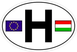  H betűs zászlós ovális matrica