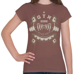 printfashion GYM ZONE - Női póló - Mogyoróbarna (131901)