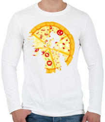 printfashion Pizza hold - Férfi hosszú ujjú póló - Fehér (397860)
