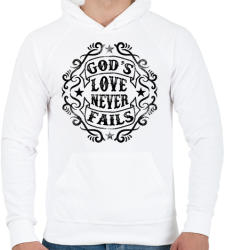 printfashion Isten szeretete nem múlik el - Férfi kapucnis pulóver - Fehér (147107)