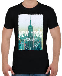 printfashion New York mindig jó ötlet - Férfi póló - Fekete (101332)