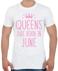 printfashion A királynők júniusban születnek - Férfi póló - Fehér (247504)