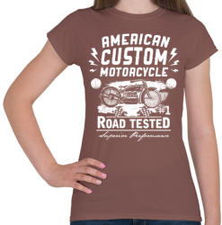 printfashion Amerikai hagyományos motor - Női póló - Mogyoróbarna (141771)