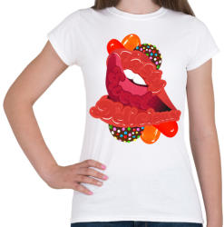printfashion Édes ajkak - Női póló - Fehér (293043)