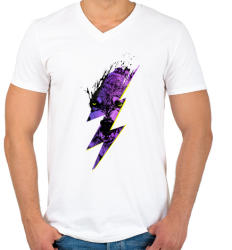 printfashion Thunderwolf - Férfi V-nyakú póló - Fehér (239336)