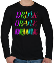 printfashion DRINK-DRANK-DRUNK - Férfi hosszú ujjú póló - Fekete (275579)