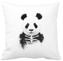 printfashion Zombie panda - Párnahuzat, Díszpárnahuzat - Fehér (255523)