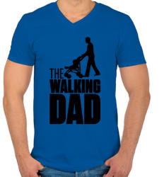 printfashion The Walking Dad - Férfi V-nyakú póló - Királykék (331221)