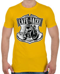 printfashion Café Racer futam - Férfi póló - Sárga (39478)